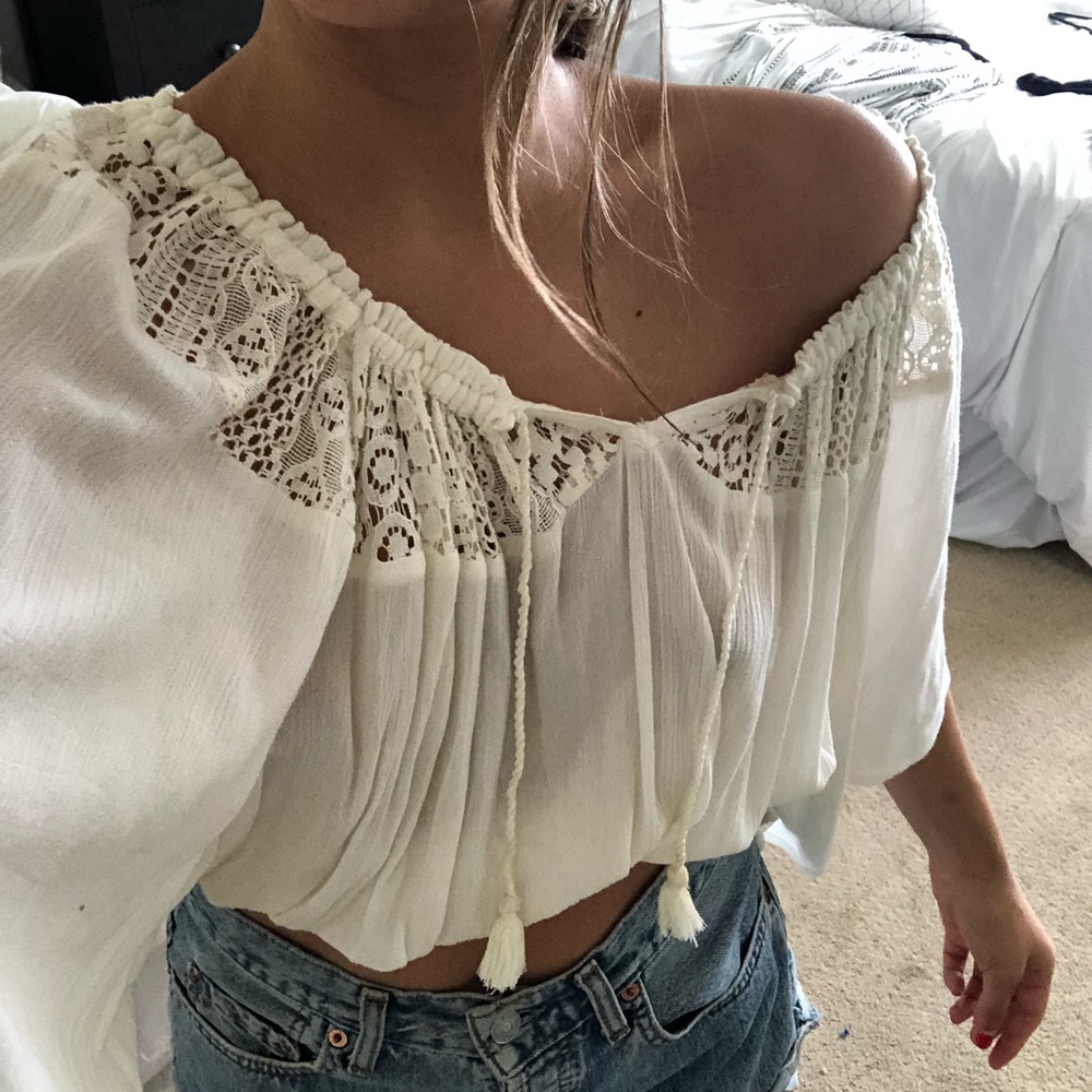 Hollister White Crop Top